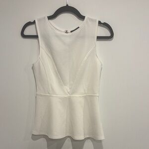 Dynamite Ivory Sleeveless Peplum Blouse
